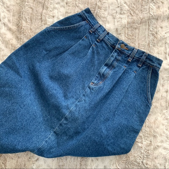 Vintage 80s High Rise Denim Midi Skirt - Picture 11 of 11